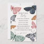 Boho Butterfly Babydusche Spt Say Baby Game Einladung (Vorderseite)