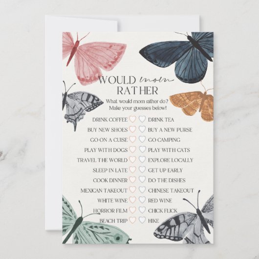 Boho Butterfly Babydusche würde eher Mama machen Einladung (Vorderseite)