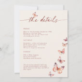 Boho Butterfly Bachelorette Wochenende Itinerary Einladung (Rückseite)