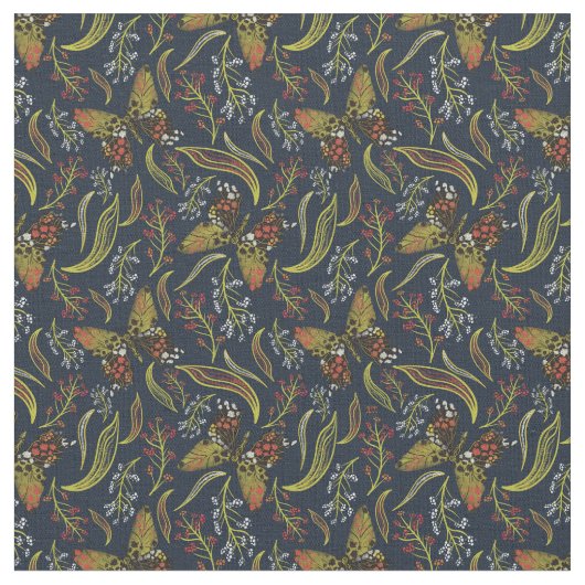 Boho Butterfly Blumenmuster Stoff (Nahaufnahme)