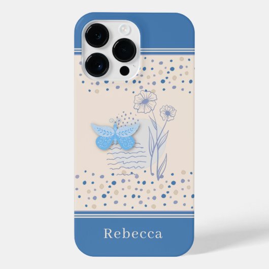 Boho Butterfly & Botanical iPhone Hülle (Rückseite)