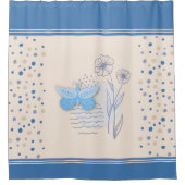 Boho Butterfly & Botanischer Duschvorhang (Vorderseite)