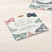 Boho Butterfly Brautparty Barware für Bride Rechteckiger Pappuntersetzer (angewinkelt)