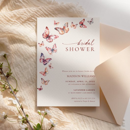 Boho Butterfly Brautparty Einladung