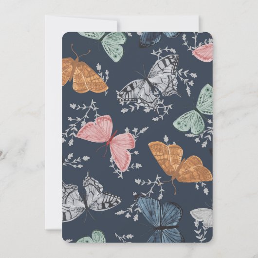 Boho Butterfly Bridal Dusche Einladung (Rückseite)