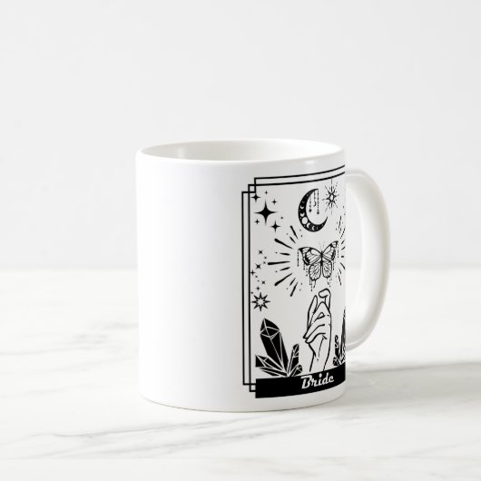 Boho Butterfly Bride, Mystic Bride, Tarot Bride Kaffeetasse (VorderseiteRechts)