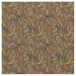 Boho Butterfly Brown Floral Pattern Stoff