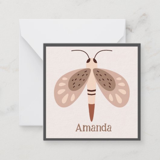 Boho Butterfly Card Umschließung Mitteilungskarte (Vorderseite)