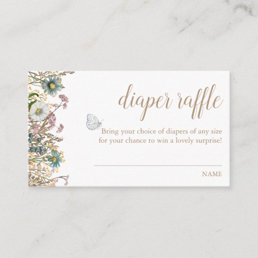 Boho Butterfly Diaper Umschließungskarte Begleitkarte (Vorderseite)