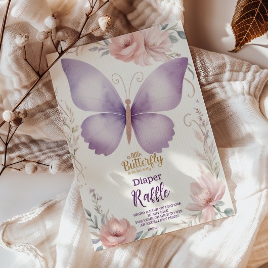 Boho Butterfly Diapper Raffle Begleitkarte