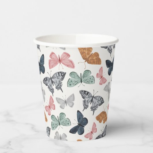 Boho Butterfly Dusche Party Geschirr Geschirr Cup Pappbecher (Links)