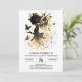 Boho Butterfly Fairy Birthday Delight Einladung (Stehend Vorderseite)