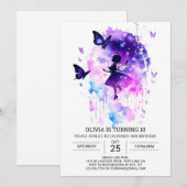 Boho Butterfly Fairy Birthday Delight Einladung (Vorne/Hinten)