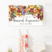 Boho Butterfly Floral Baby Dusche Willkommen Banner (Insitu)