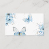 Boho Butterfly Floral Blue Boy Baby Shower Diaper Begleitkarte (Rückseite)