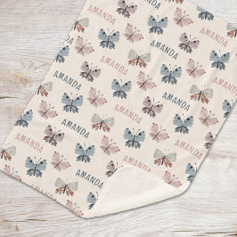 Boho Butterfly Fun Geschenk für Kinder mit Namen Sherpadecke