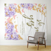 Boho Butterfly Garden Ja Brautparty Hintergrund Wandteppich (Beispiel (Horizontal))