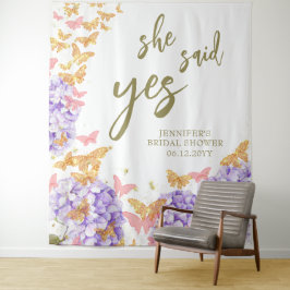 Boho Butterfly Garden Ja Brautparty Hintergrund Wandteppich