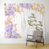 Boho Butterfly Garden Mrs. Brautparty Backdrop Wandteppich (Beispiel (Horizontal))