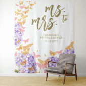 Boho Butterfly Garden Mrs. Brautparty Backdrop Wandteppich (Beispiel)