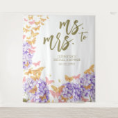 Boho Butterfly Garden Mrs. Brautparty Backdrop Wandteppich (Vorderseite)