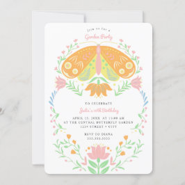 Boho Butterfly Garden Party Geburtstag Einladung