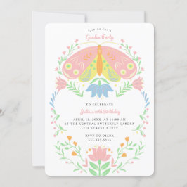 Boho Butterfly Garden Party Geburtstag Einladung