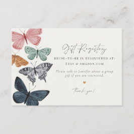 Boho Butterfly Geschenk Registrierungseinladung ei Begleitkarte