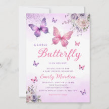 Boho Butterfly Girl Dusche Lila Blütenrosa