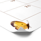 Boho Butterfly Guess Baby Due Date Calendar Poster (Ecke)
