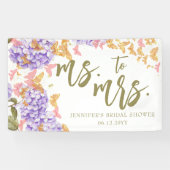 Boho Butterfly Hydrangea Brautparty Hintergrund Banner (Horizontal)