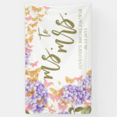 Boho Butterfly Hydrangea Brautparty Hintergrund Banner (Vertikal)