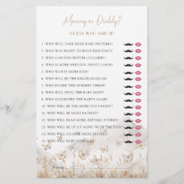 Boho Butterfly Mommy oder Daddy Baby Showspiel