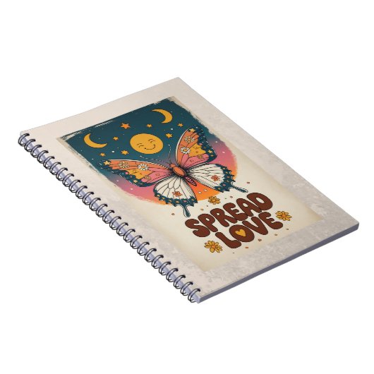 Boho Butterfly Notebook – Spread Love Journal Notizblock (Rechte Seite)