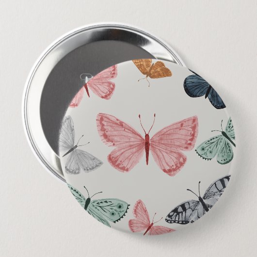 Boho Butterfly Party Accessoires Button (Vorne & Hinten)