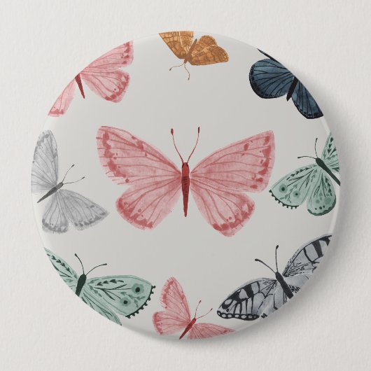 Boho Butterfly Party Accessoires Button (Vorderseite)