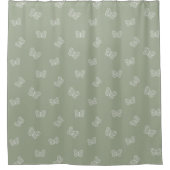 Boho Butterfly Pattern Neutral Modern Sage Green Duschvorhang (Vorderseite)