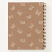 Boho Butterfly Pattern School Girls Name Tan Brown Notizblock (Rückseite)