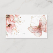 Boho Butterfly Pink Floral Book For Baby Shower Begleitkarte (Rückseite)