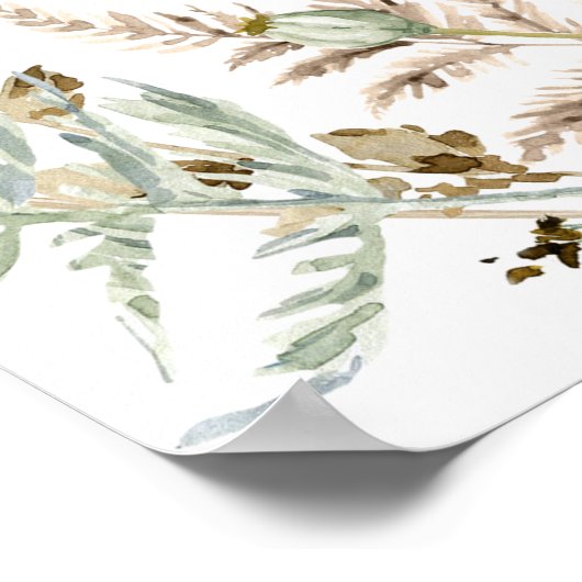 Boho Butterfly Shower Seekarten Poster (Ecke)