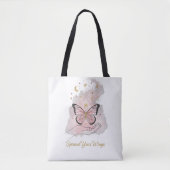 Boho Butterfly "Spread Your Wings" Tote Bag Tasche (Vorderseite)