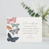 Boho Butterfly Teilen Sie eine Rezept-Einladung Be Begleitkarte (Stehend Vorderseite)