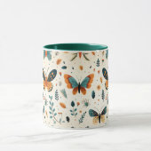 Boho Butterfly und Botanische Wiese Tasse (Zentrum)