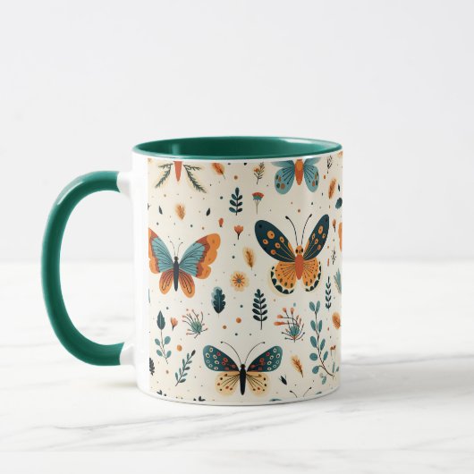 Boho Butterfly und Botanische Wiese Tasse (Links)