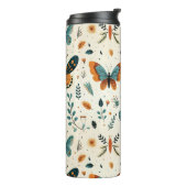 Boho Butterfly und Botanische Wiese Thermosbecher (Nach links gedreht)