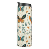 Boho Butterfly und Botanische Wiese Thermosbecher (Nach rechts gedreht)