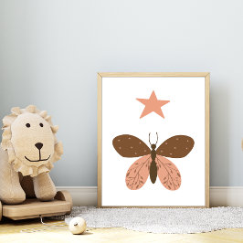 Boho Butterfly und ein Star Kinderzimmer Room Prin Poster