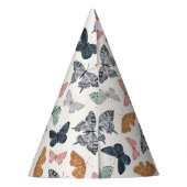 Boho Butterfly Verzauberter Garten Geburtstag Partyhütchen (Rückseite)