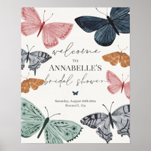 Boho Butterfly Verzaubertes Brautparty Willkommen Poster