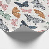 Boho Butterfly verzaubertes Wrapping Paper Geschenkpapier (Ecke)